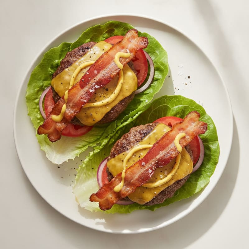Double Bacon Cheeseburger Lettuce Wraps