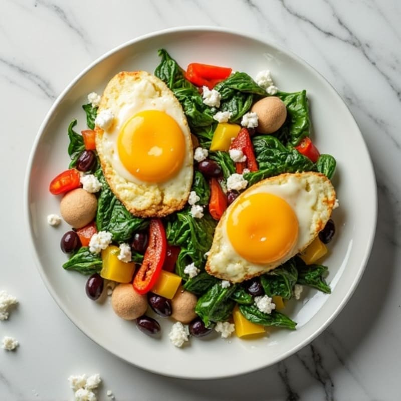 Egg White and Spinach Scramble with Cottage Cheese