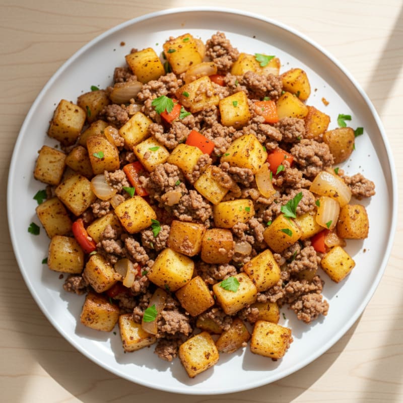Smoky Ground Beef and Potato Hash
