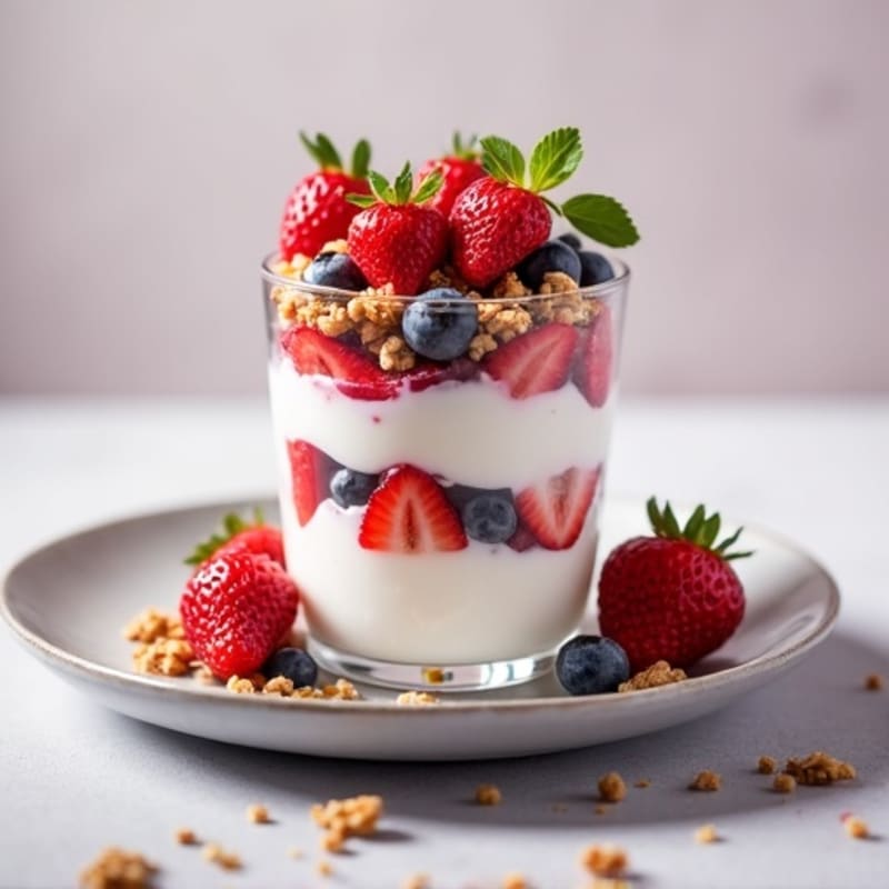 Greek Yogurt Protein Parfait with Mixed Berries