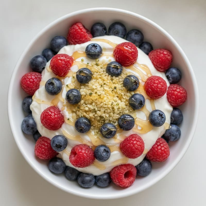 Greek Yogurt Protein Parfait with Mixed Berries