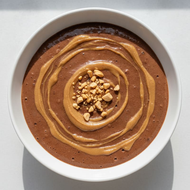 Silky Chocolate Protein Mousse with Peanut Butter Swirl