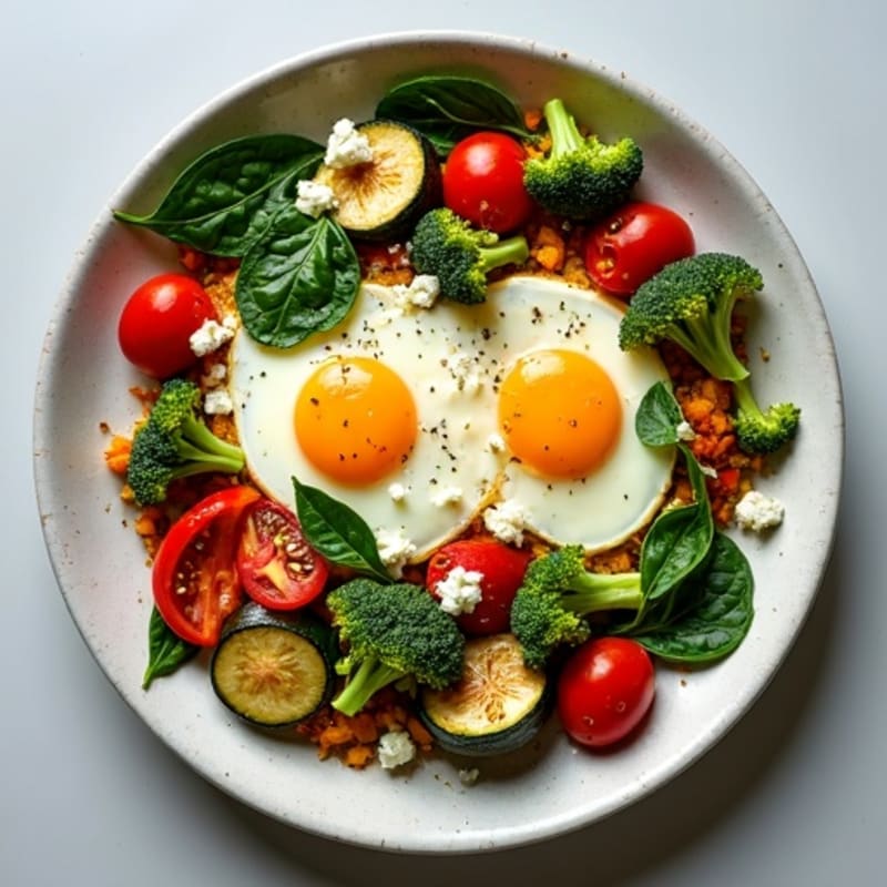 Sheet Pan Roasted Veggie and Egg Bake