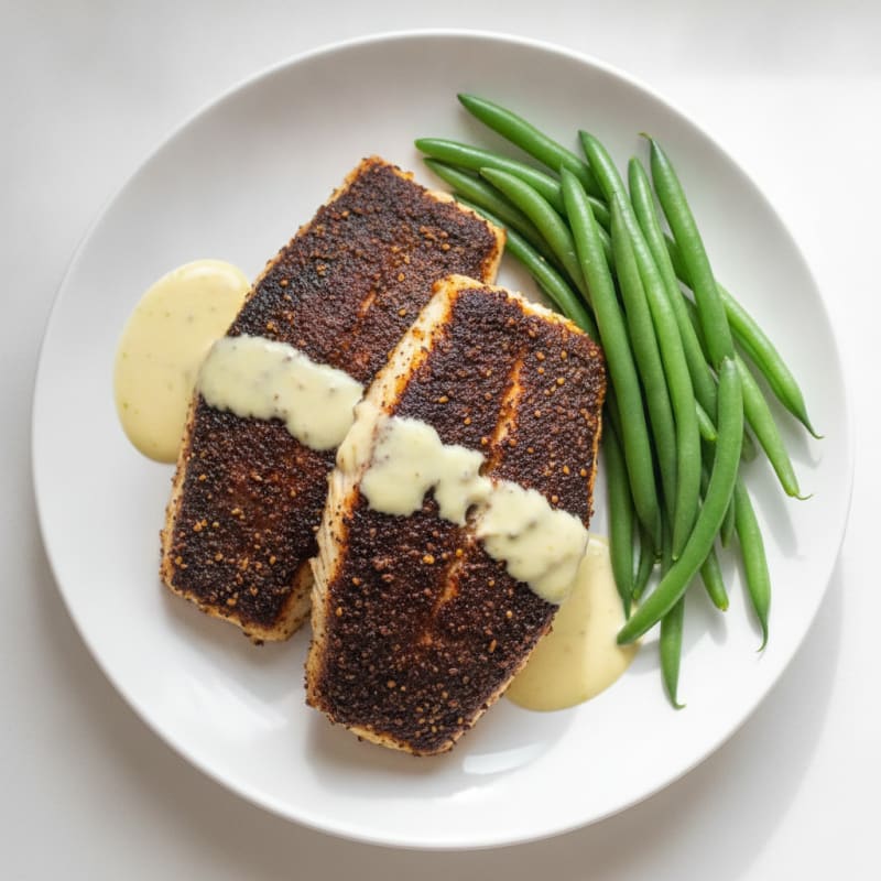 Cajun Blackened Catfish with Lemon Aioli