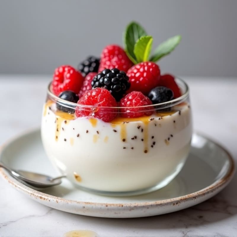 Creamy Greek Yogurt Protein Pudding with Berries