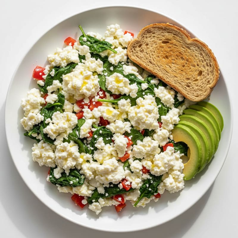 Egg White Veggie Scramble with Cottage Cheese