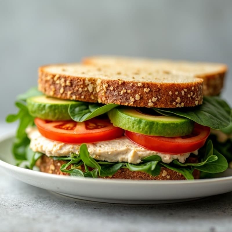 Herb-Crusted Turkey and Avocado Club with Fresh Greens