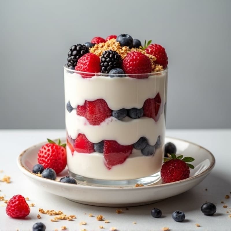 Greek Yogurt Protein Parfait with Mixed Berries