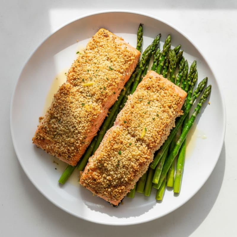 Herb-Crusted Salmon with Roasted Asparagus
