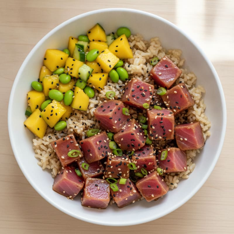 Ahi Tuna Poke Bowl with Tropical Salsa