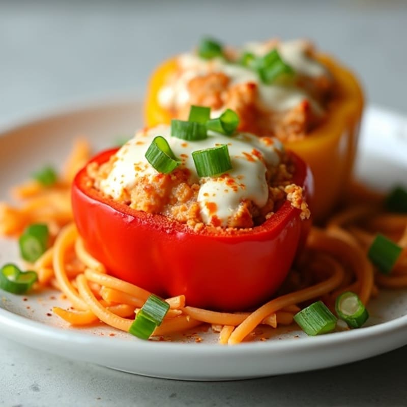 Creamy Buffalo Chicken Stuffed Bell Peppers