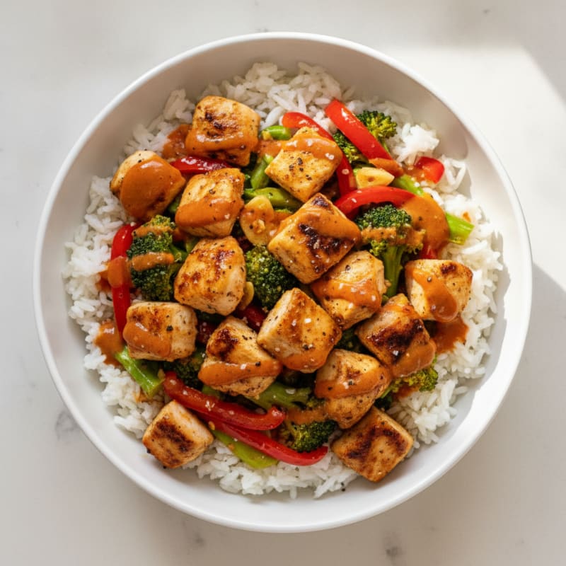 Spicy Chicken and Rice Power Bowl