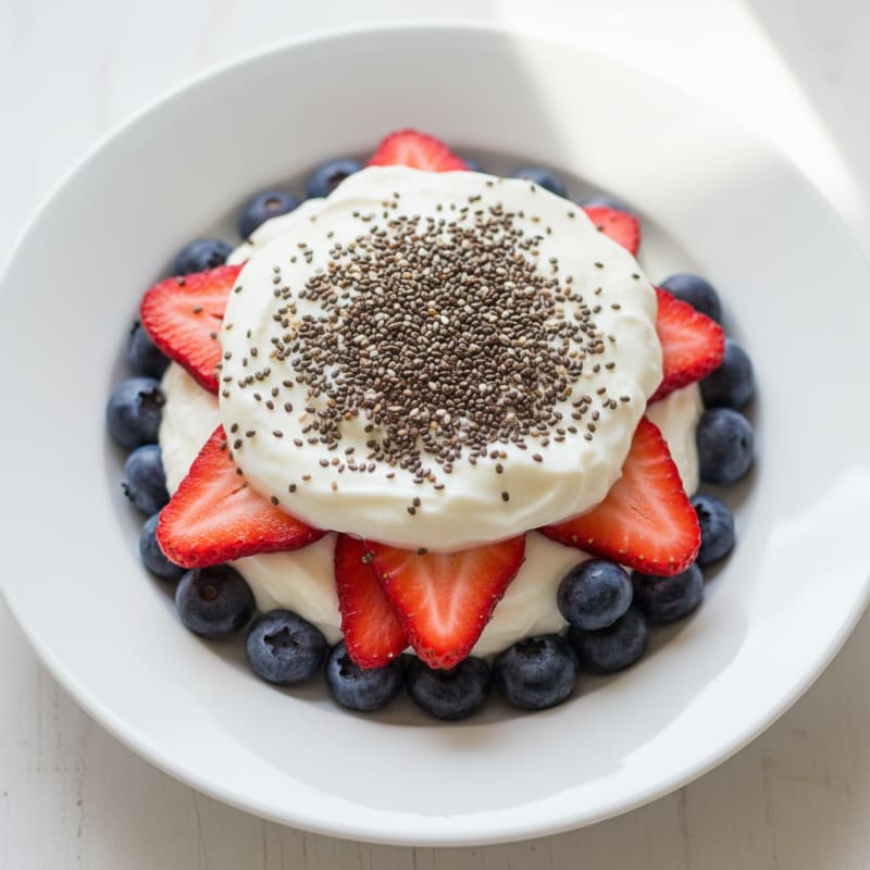 Greek Yogurt Parfait with Fresh Berries and Chia Seeds