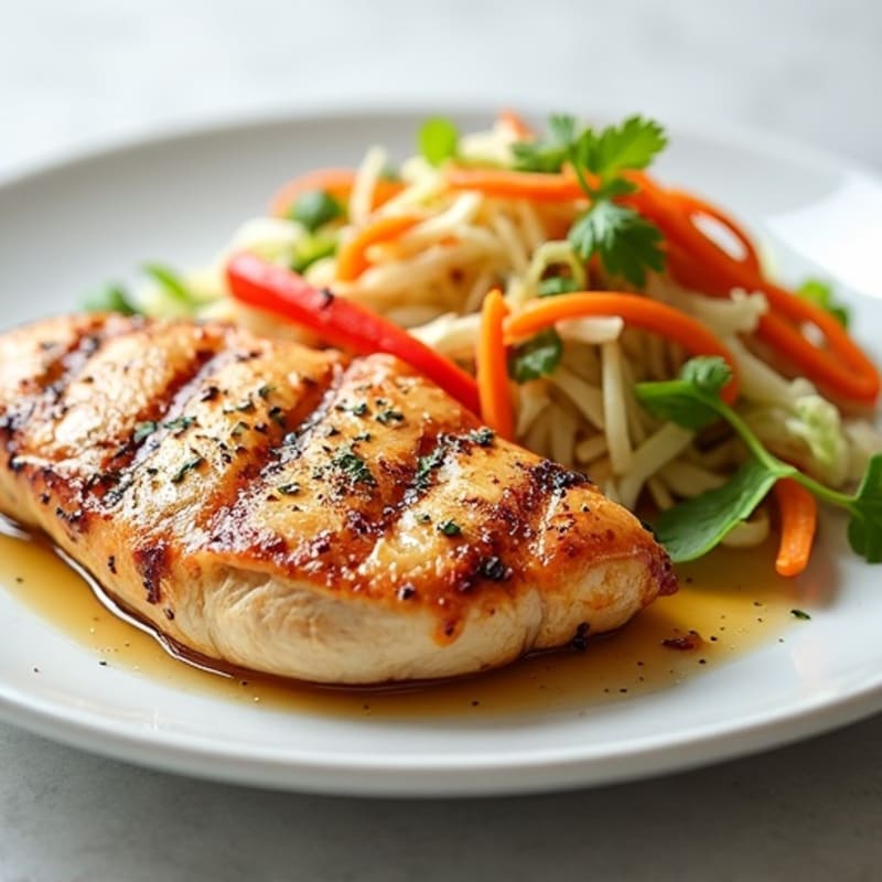 Grilled Chicken Breast with Crunchy Vegetable Slaw