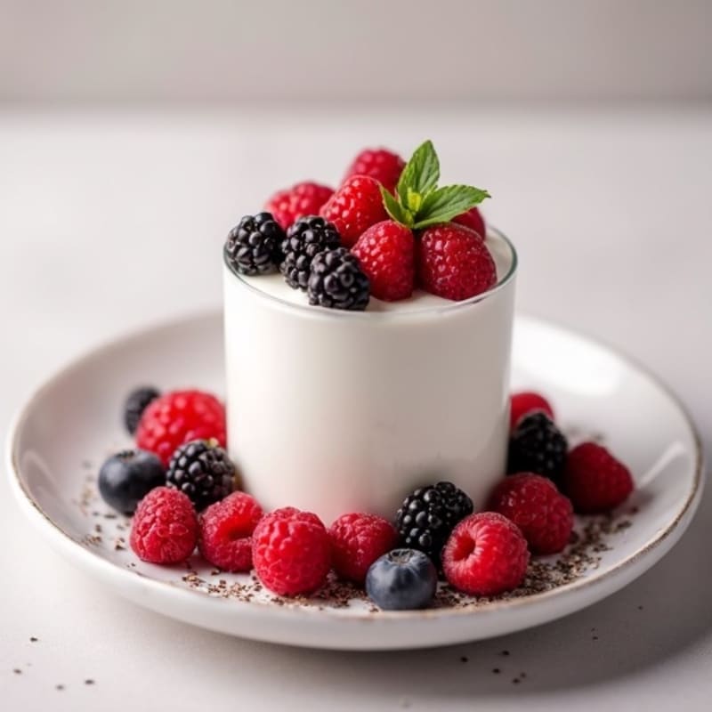 Silky Greek Yogurt Protein Mousse with Berries