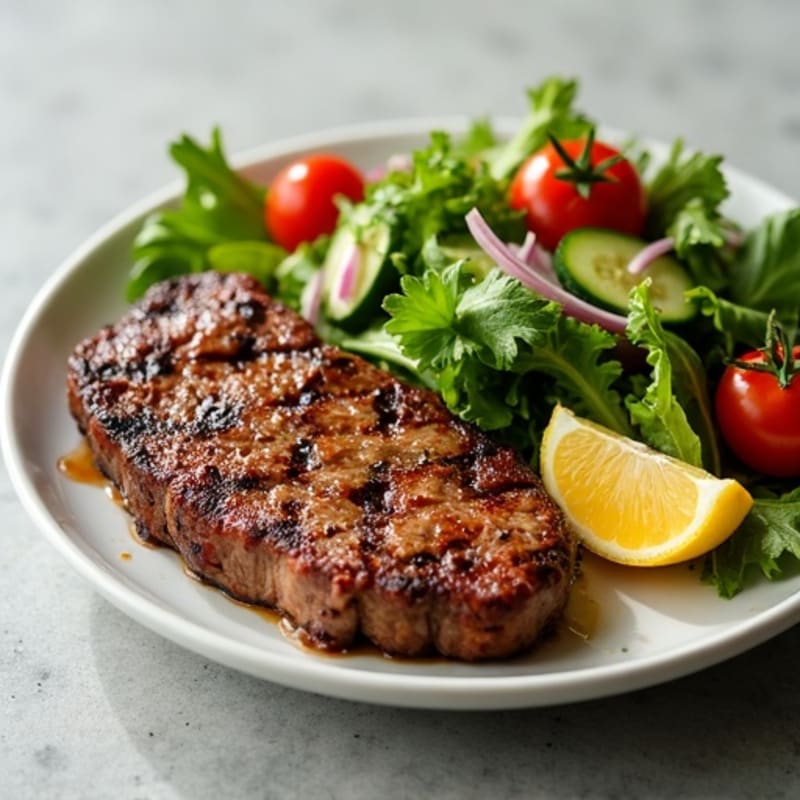 Grilled Steak with Fresh Garden Salad