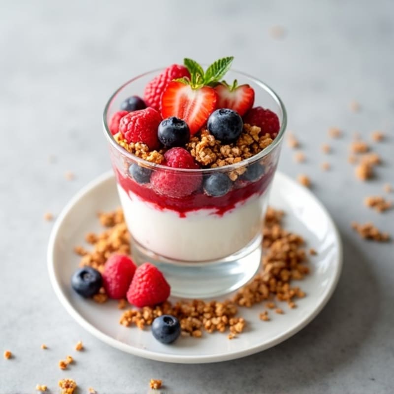 Creamy Greek Yogurt Parfait with Mixed Berries and Protein Granola