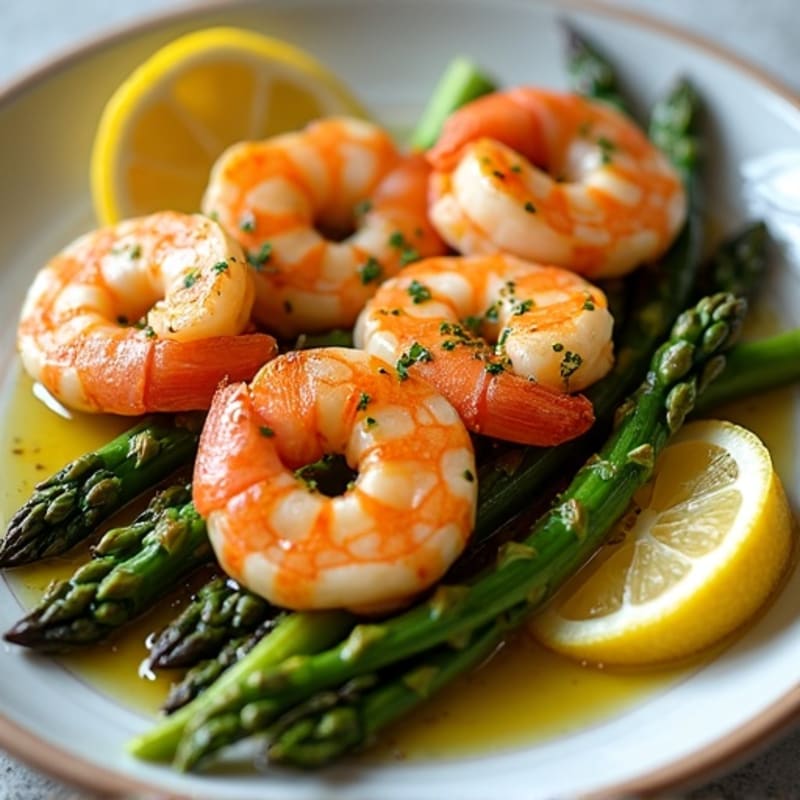 Sheet Pan Lemon Garlic Shrimp with Roasted Asparagus