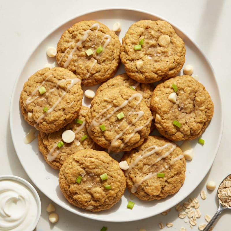 Banana Oatmeal White Chocolate Chip Cookies
