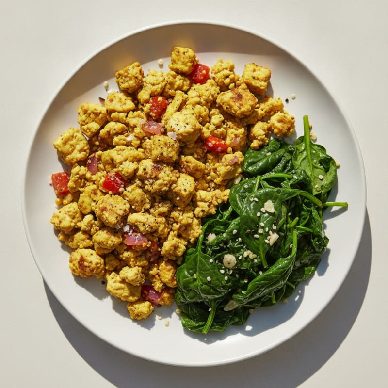 Tofu Scramble with Sautéed Greens