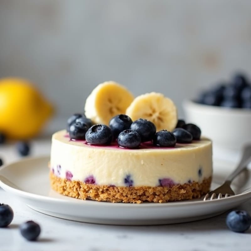 Blueberry Banana Protein Cheesecake