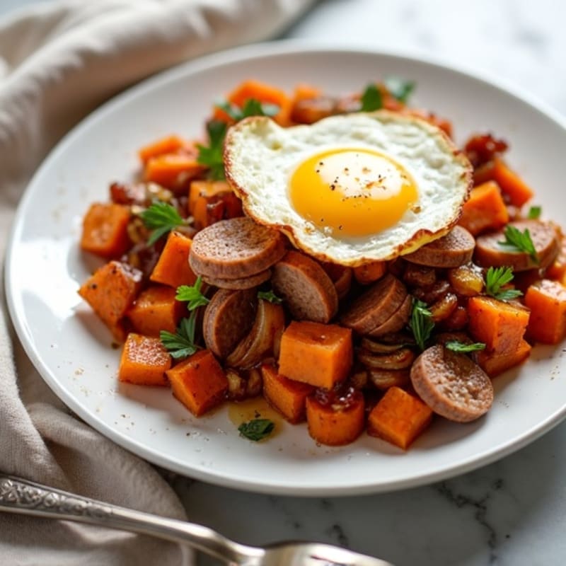 Crispy Sweet Potato Hash with Caramelized Onions