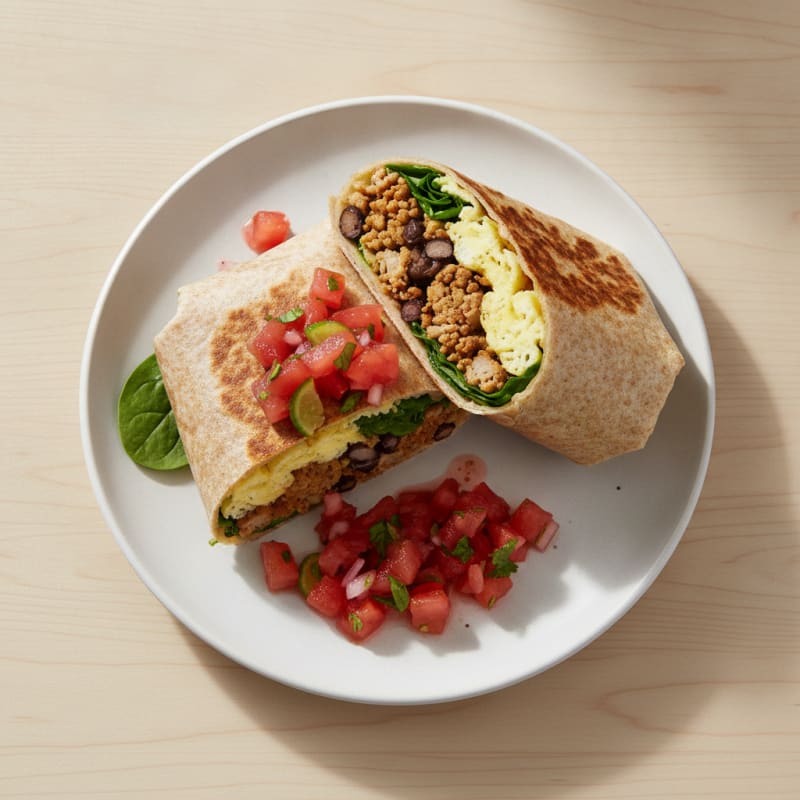 Loaded Breakfast Burrito with Salsa Fresca