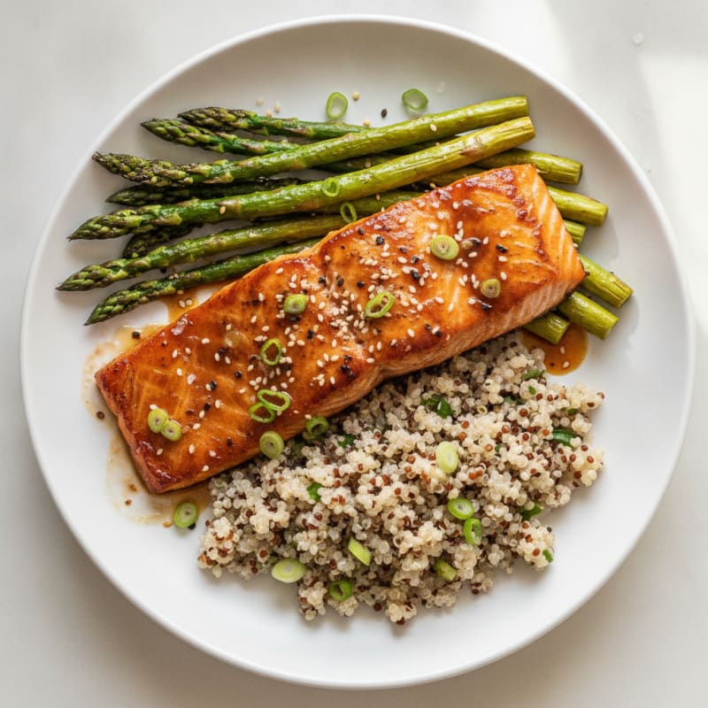Teriyaki Glazed Salmon with Roasted Asparagus