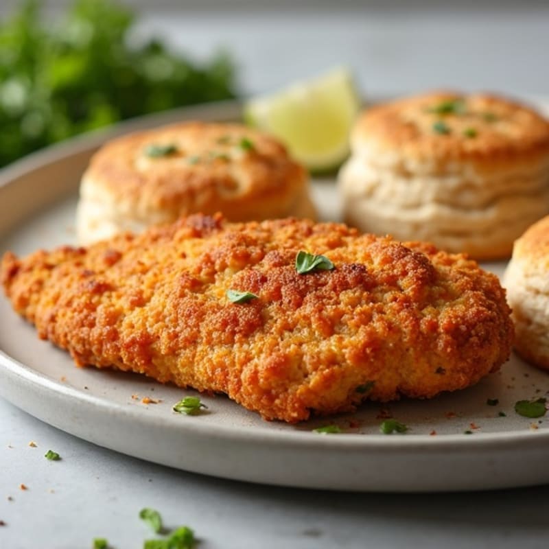 Crispy Oven-Baked Chicken with Fluffy Whole Wheat Biscuits