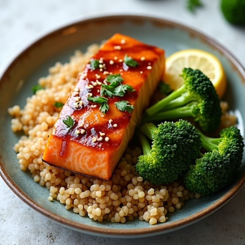Flaky Teriyaki Glazed Salmon with Crispy Roasted Broccoli