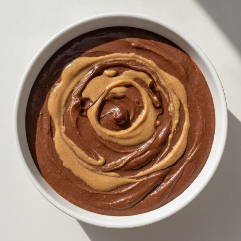 Silky Chocolate Protein Pudding with Almond Butter Swirl