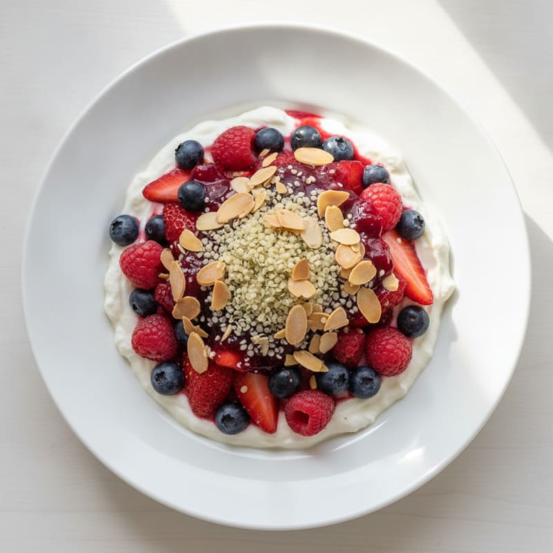 Greek Yogurt Protein Parfait with Mixed Berries