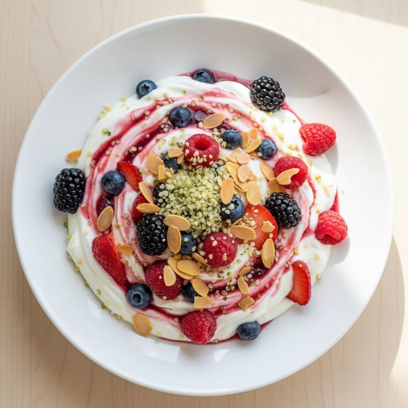 Greek Yogurt Protein Parfait with Mixed Berries