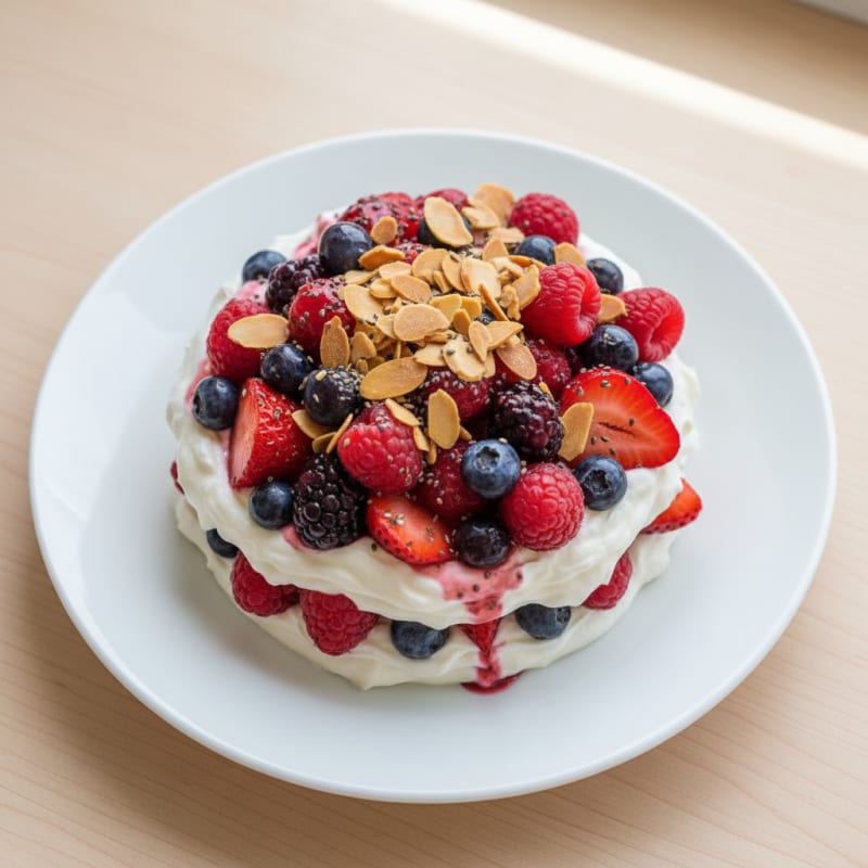 Greek Yogurt Protein Parfait with Mixed Berries
