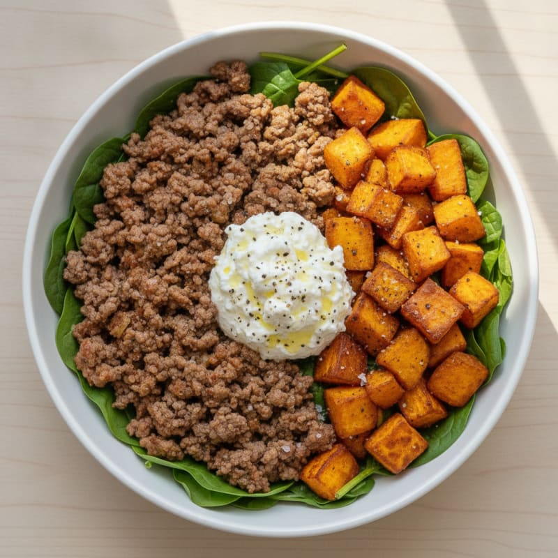 Ground Beef Taco Bowls with Sweet Potatoes