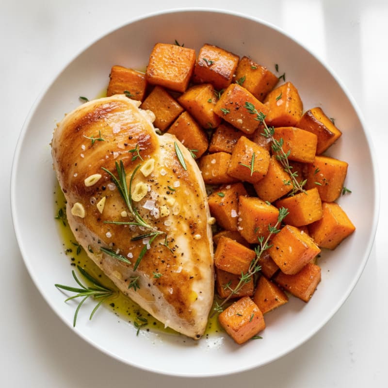 Garlic Herb Roasted Chicken with Root Vegetables