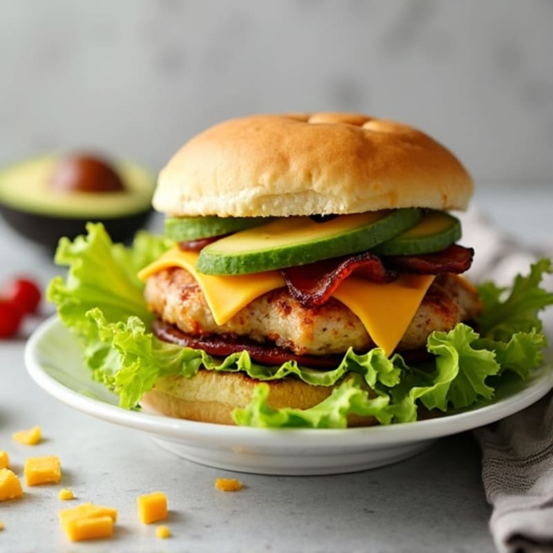 Grilled Chicken Burger Bowl with Romaine Lettuce and Mustard