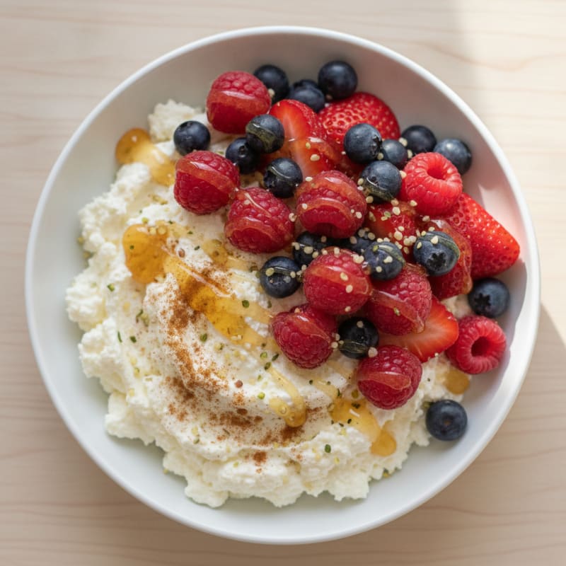Whipped Honey-Berry Cottage Cheese Bowl