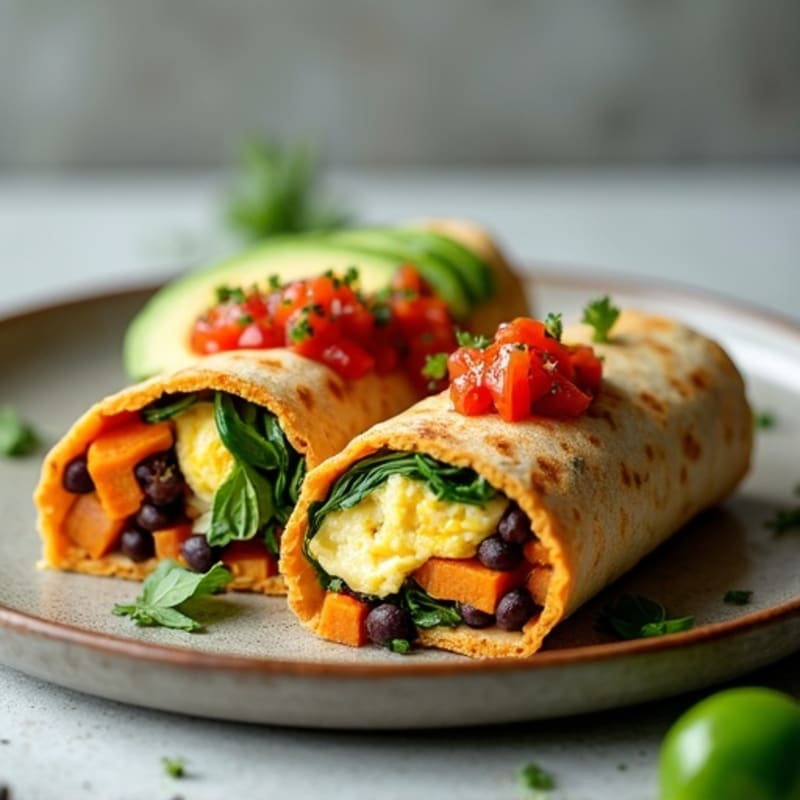 Protein-Packed Sweet Potato Black Bean Breakfast Burrito