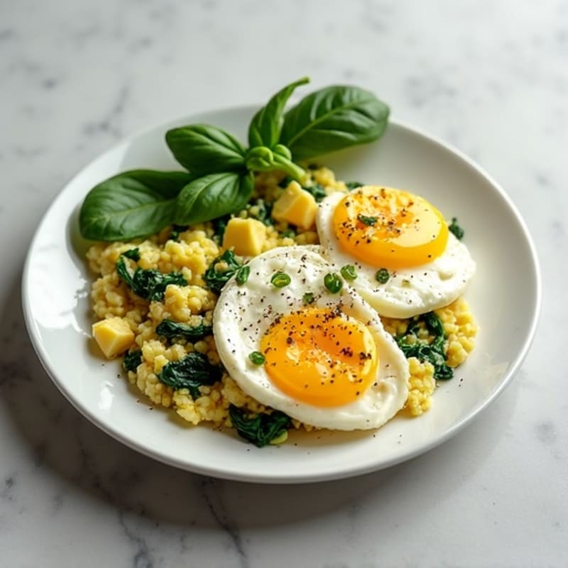 Egg White Scramble with Spinach and Feta