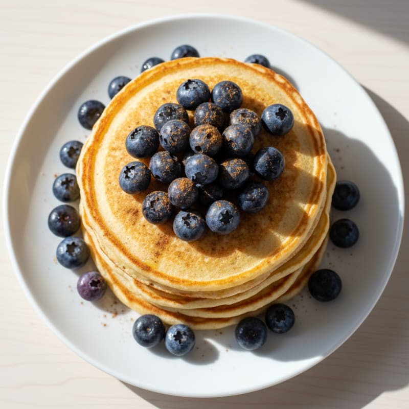 Fluffy Golden Buttermilk Pancakes with Berries