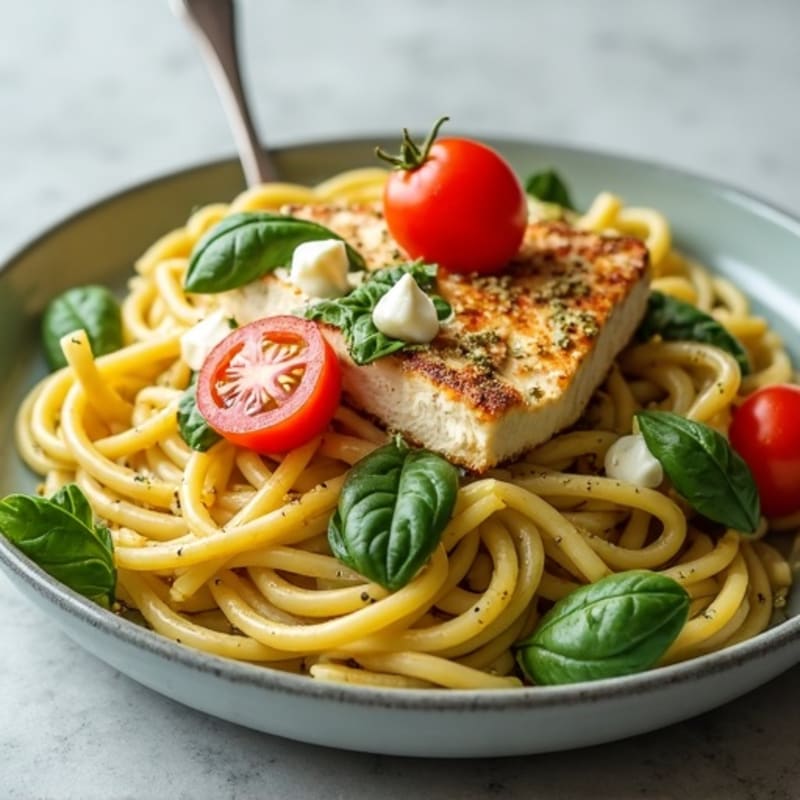 Creamy Pesto Chicken Whole Wheat Pasta
