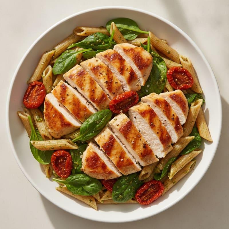 Pesto Chicken with Sundried Tomato Pasta