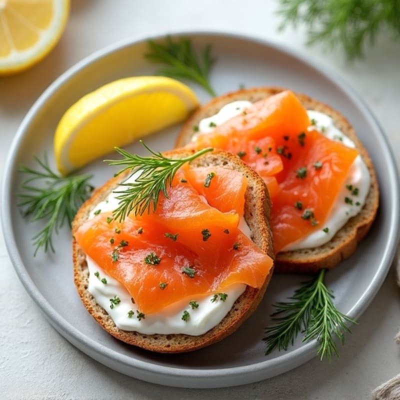 Smoked Salmon with Creamy Dill Greek Yogurt and Crispy Whole Grain Toast