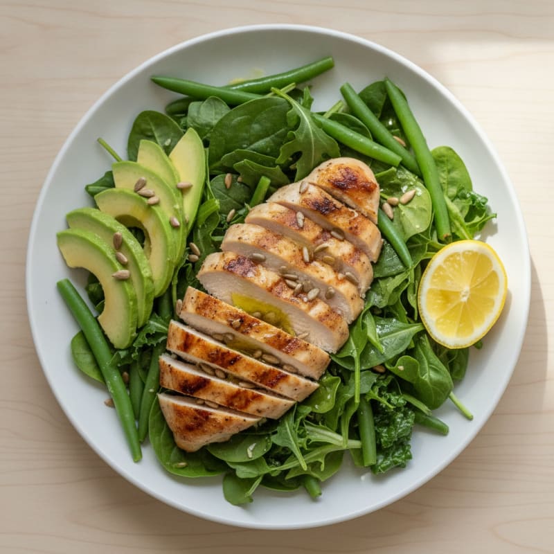 Grilled Chicken Salad with Avocado and Green Beans