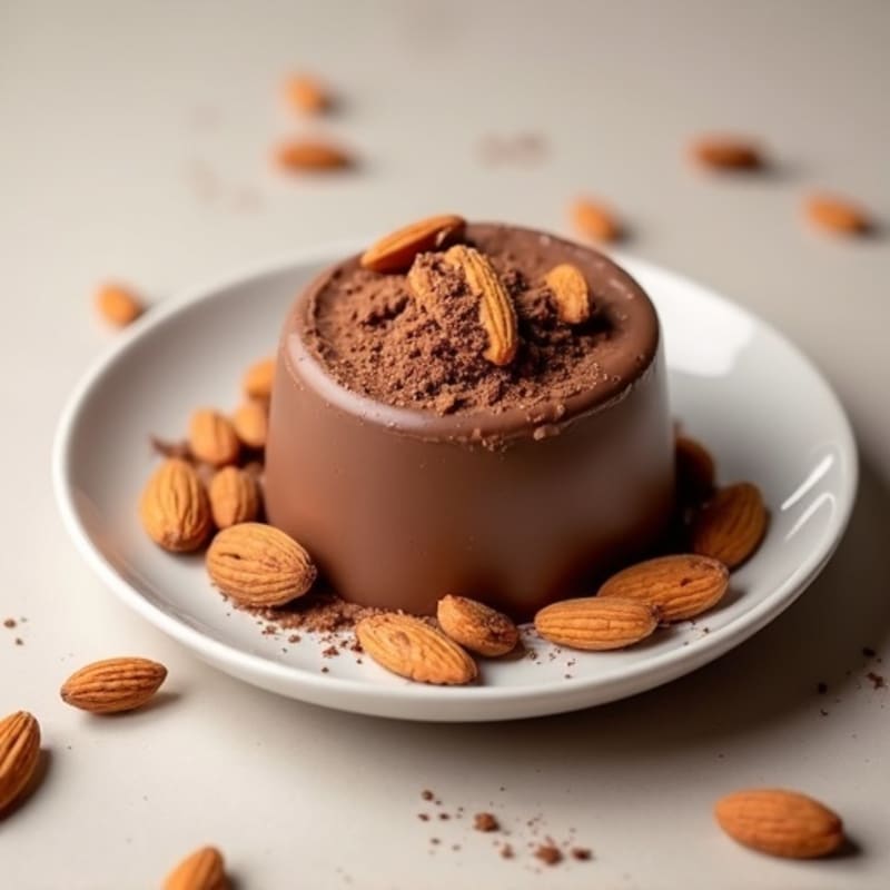 Silky Chocolate Protein Pudding with Toasted Almonds