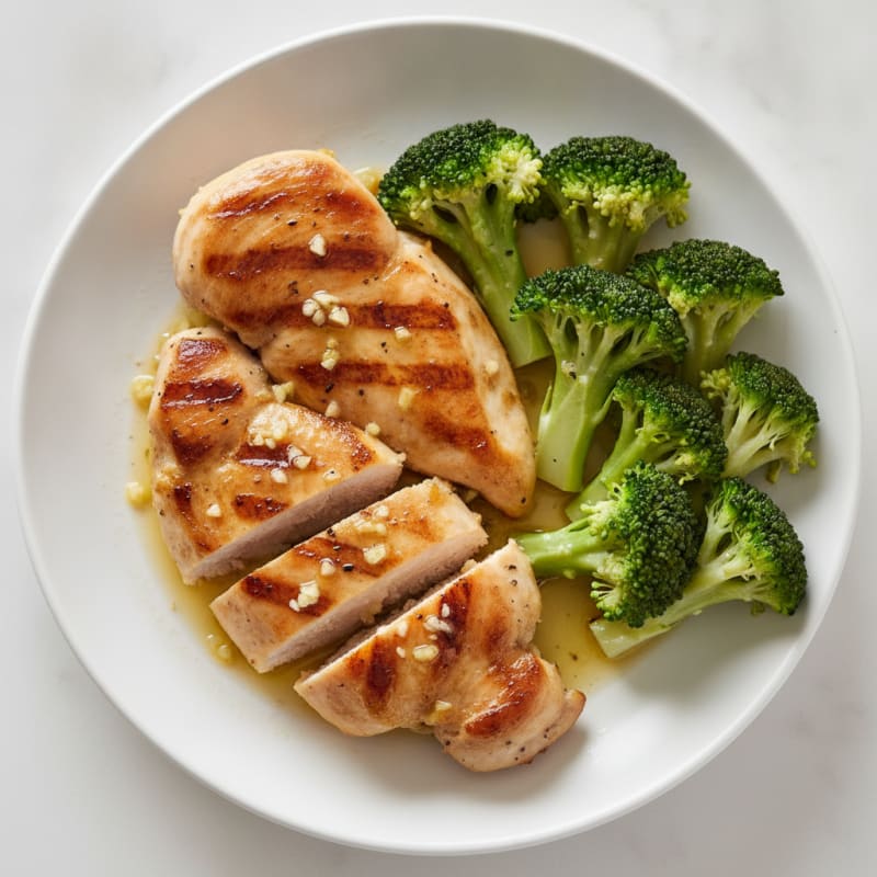 Grilled Lemon Chicken Breast with Steamed Broccoli