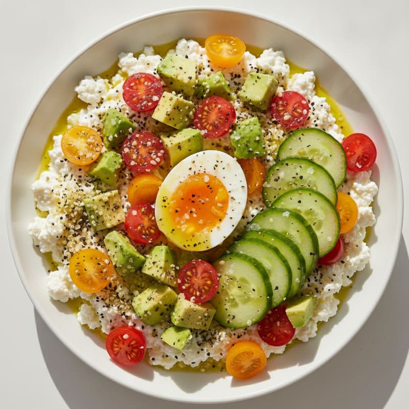Savory Cottage Cheese with Everything Bagel Seasoning