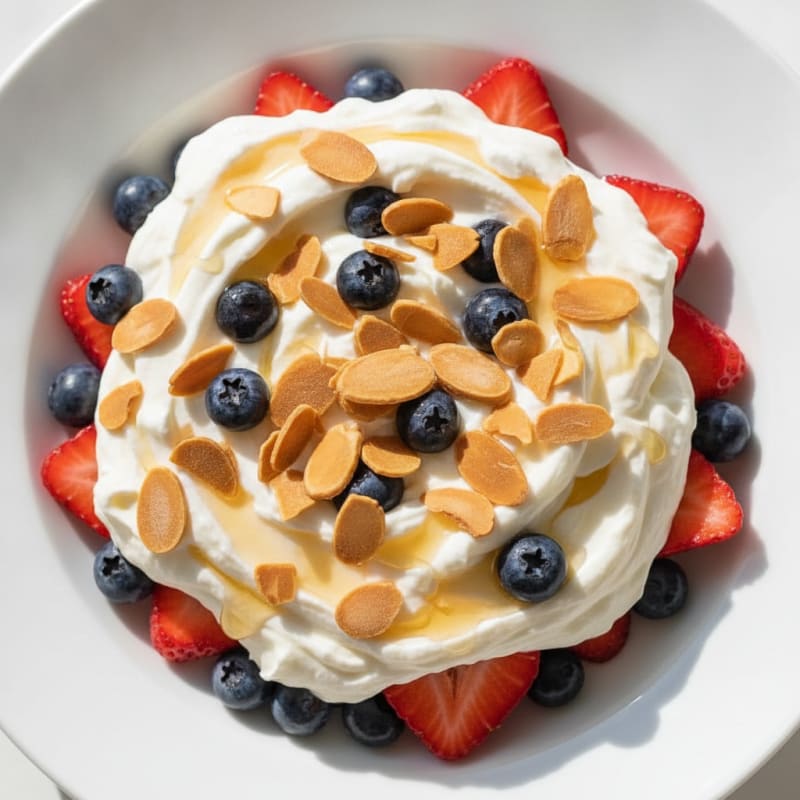 Greek Yogurt Protein Parfait with Berries and Almonds