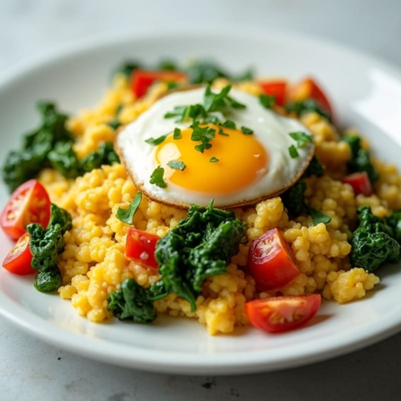 Egg White Veggie Scramble with Cottage Cheese
